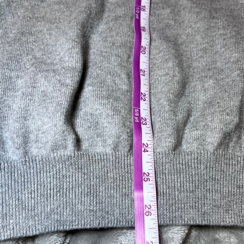 CHAPS V Neck Sweater Mens Medium Gray Cotton Cashmere Knit Pullover Top Casual - Picture 10 of 10